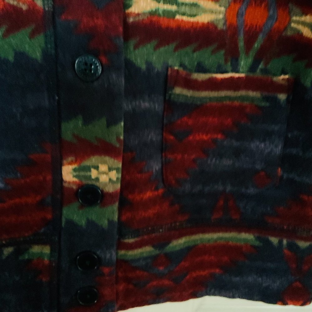 VINTAGE LAUREN JEANS CO. Women's Aztec Tribal Jacket EUC Size L - Picture 6 of 11